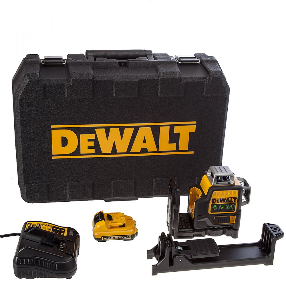 DCE089D1G+P DeWALT Aku křížový laser 360°, s přijímačem DE0892G, zelený paprsek