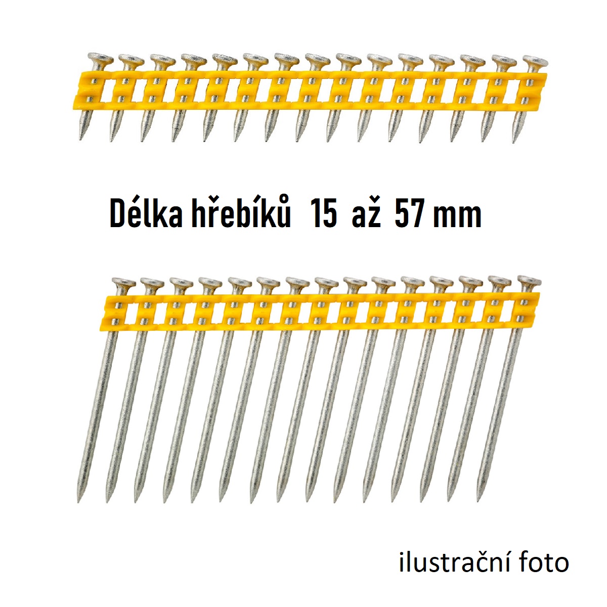 DCN8901025 Hřebíky do betonu 25x2,6mm, 15 hřebíků na pásce, 1005 ks, pro DCN890, DCN890P2 DeWALT