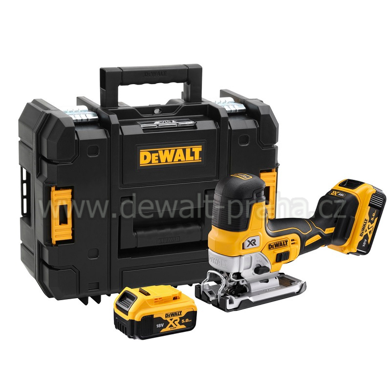 DCS335P2 DeWALT Aku bezuhlíková přímočará pila XR 2x 5,0Ah Li-Ion, v kufru TSTAK