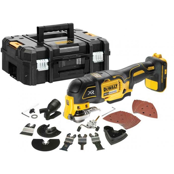 DCS356NT DeWALT Aku bezuhlíková osčilační multibruska 3rychlostní 18 V XR, samostatný stroj v kufru T-STAK