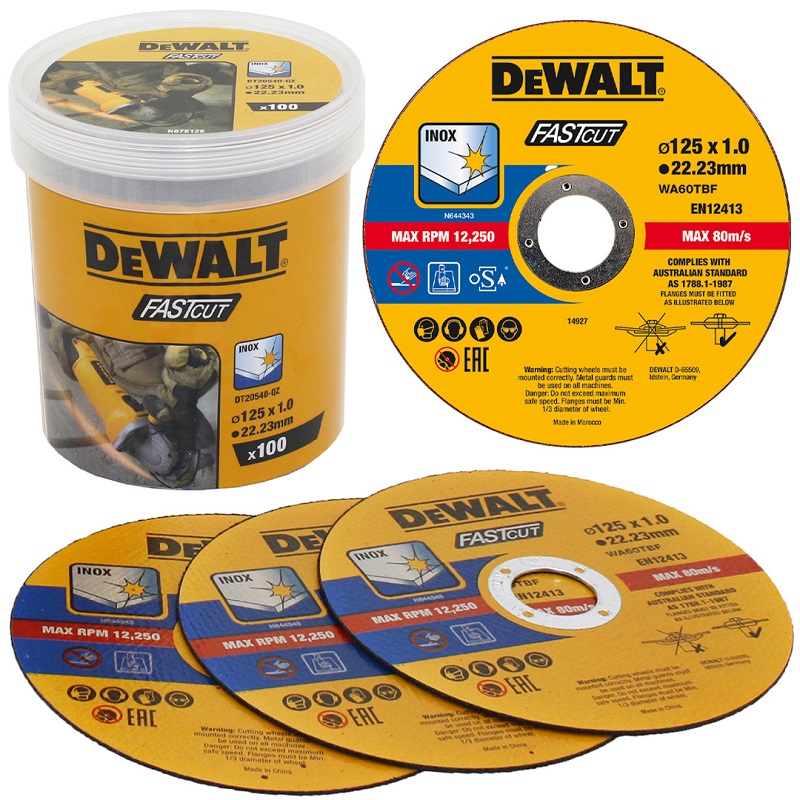 DT20540 DeWALT Řezný kotouč na nerez 125 x 1,0 mm, 100 ks