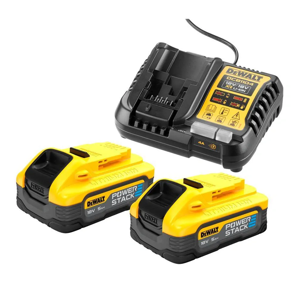 DCB1104H2 DeWALT Nabíječka s akumulátory Powerstack 2× 5,0Ah Li-ion 18V