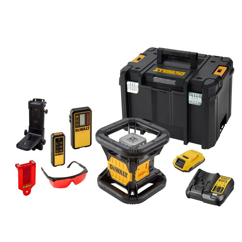 DCE079D1R DeWALT Horizontální samonivelační rotační laser s dolní a horní olovnicí červený paprsek, 18V XR 2,0Ah, TSTAK