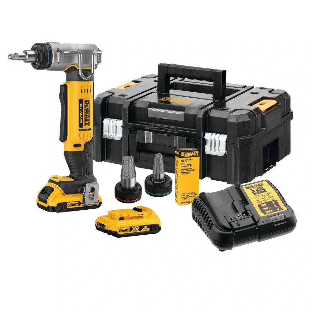 DCE400D2 DeWALT AKU rozšiřovač/expandér pro rozšiřování PEX trubek a potrubí 18V XR 2x 2,0Ah Li-Ion, TSTAK