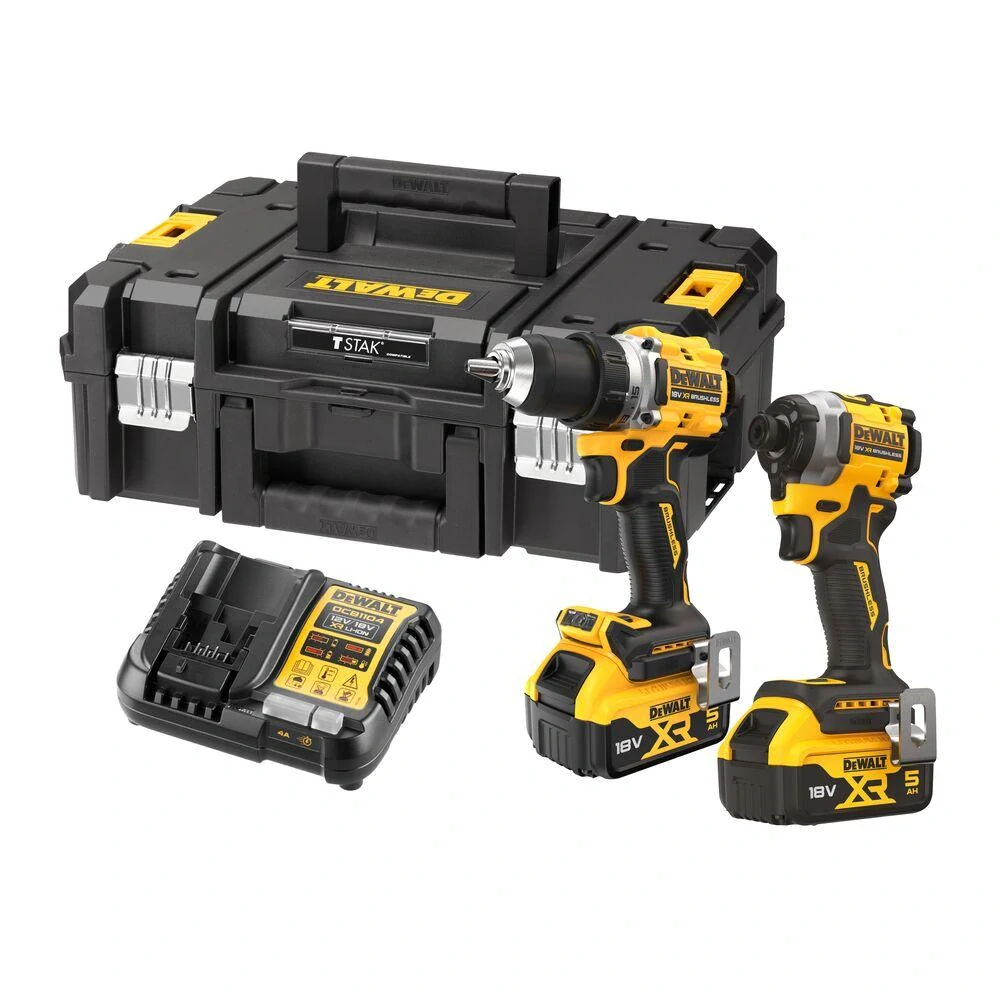 DCK2051P2T DeWALT Aku bezuhlíková sada nářadí 18V XRP aku vrtačka DCD800N a kompaktní rázový utahovák DCF850N, 2x 5,0 Ah XR Li-Ion