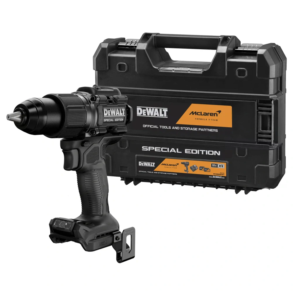 Aku bezuhlíková příklepová vrtačka 18V XR McLaren edition DeWALT DCD86MNT , samostatný stroj v kufru
