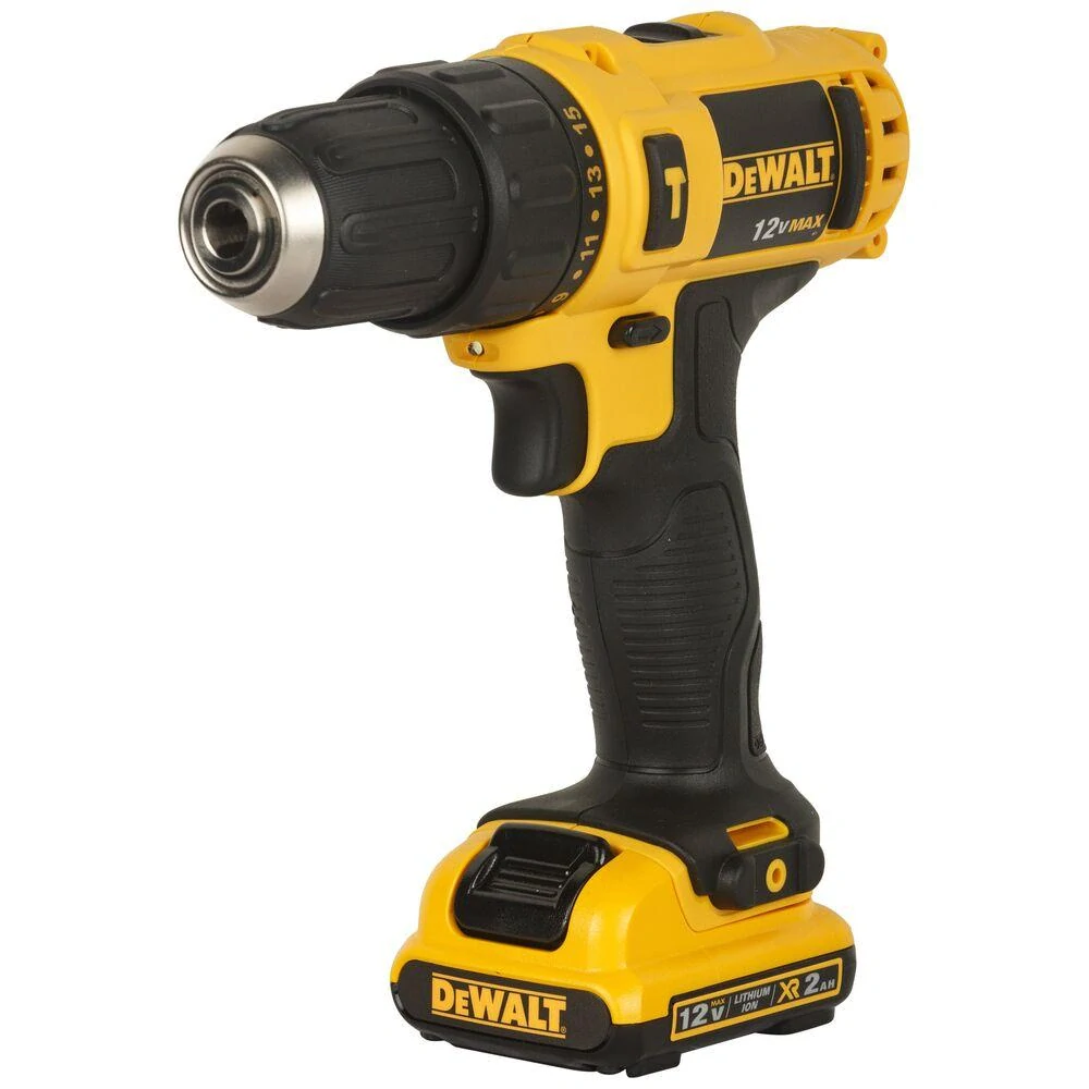 DCD716D2 DeWALT Aku vrtačka s příklepem 12 V, 2x 2,0 Ah Li-Ion, kufr