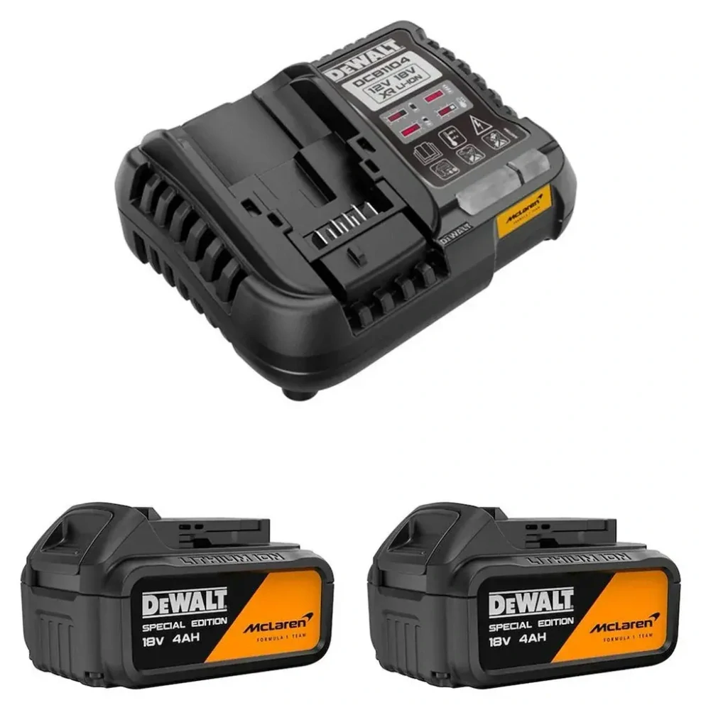 DCB1104P2MC DeWALT limitovaná edice McLaren F1 Nabíječka s akumulátory XR Li-ion 18V 2× 5,0Ah