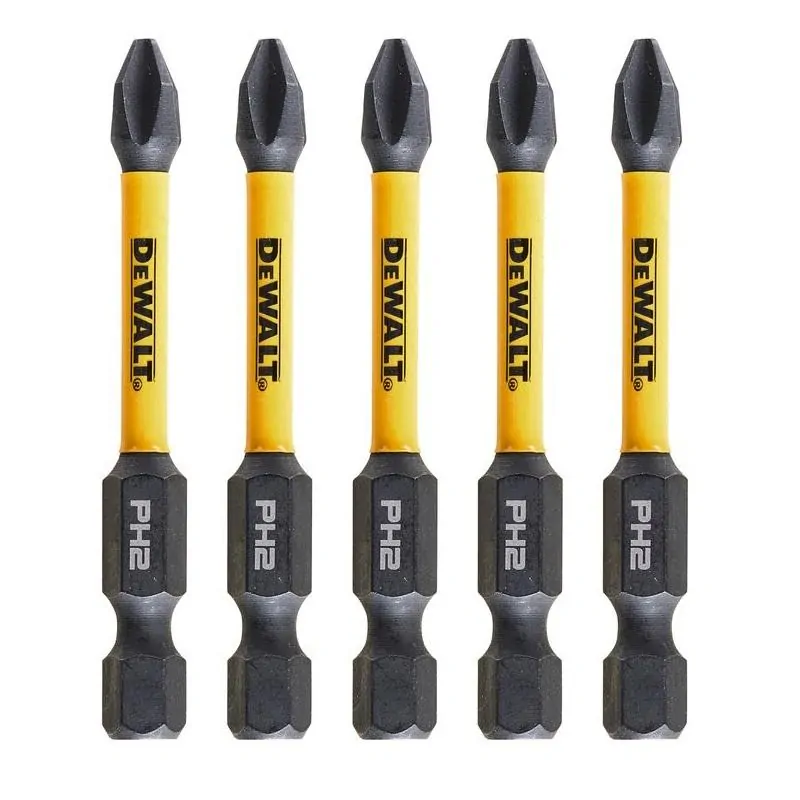 DEWALT Extreme FlexTorq Impact Driver Bits – 5x PZ2 Pozi 57mm, Fit Makita Bosch