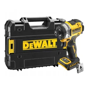 DCF860NT DeWALT Kompaktní bezuhlíkový rázový utahovák XR 18V, 1/4", 282Nm, TSTAK, samostatný stroj