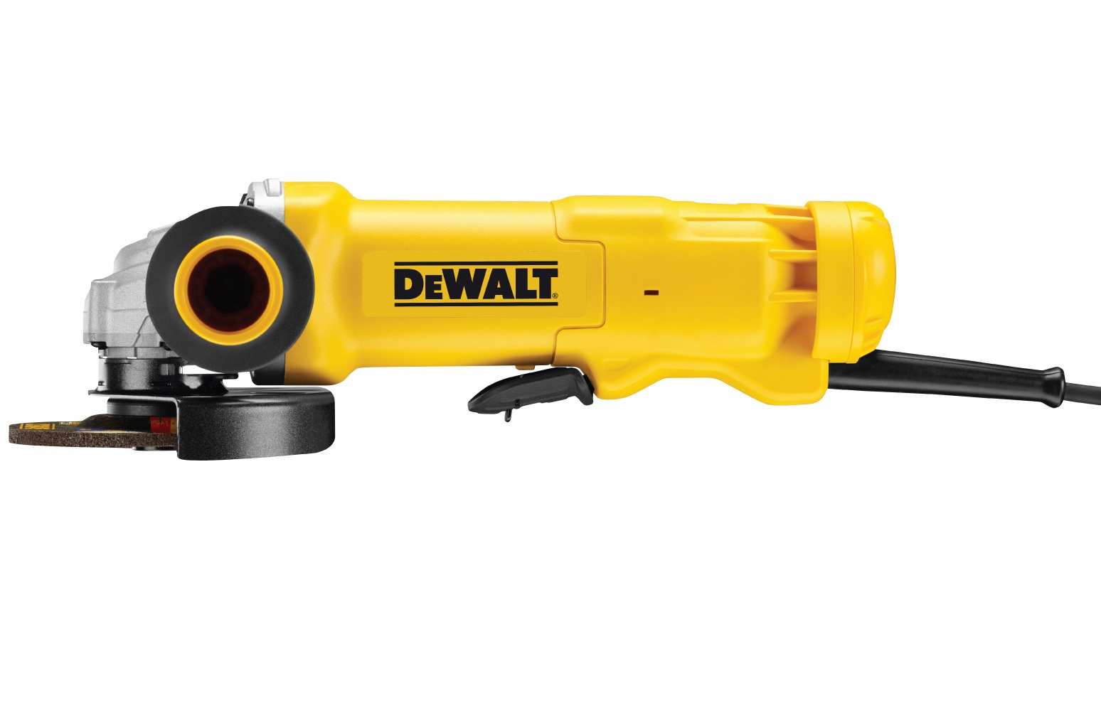 DWE4203 DeWALT malá úhlová bruska 125 mm, 1010 W s páčkovým spínačem