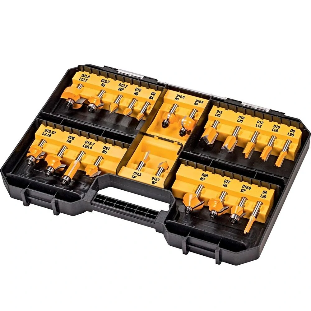 DT90017 DeWALT sada fréz 22ks, stopka 8 mm