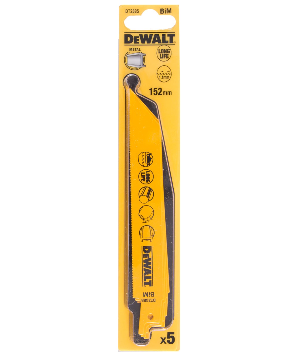 DT2385 DeWALT Pilový plátek 152 mm, na jemné řezy v kovu 5 ks