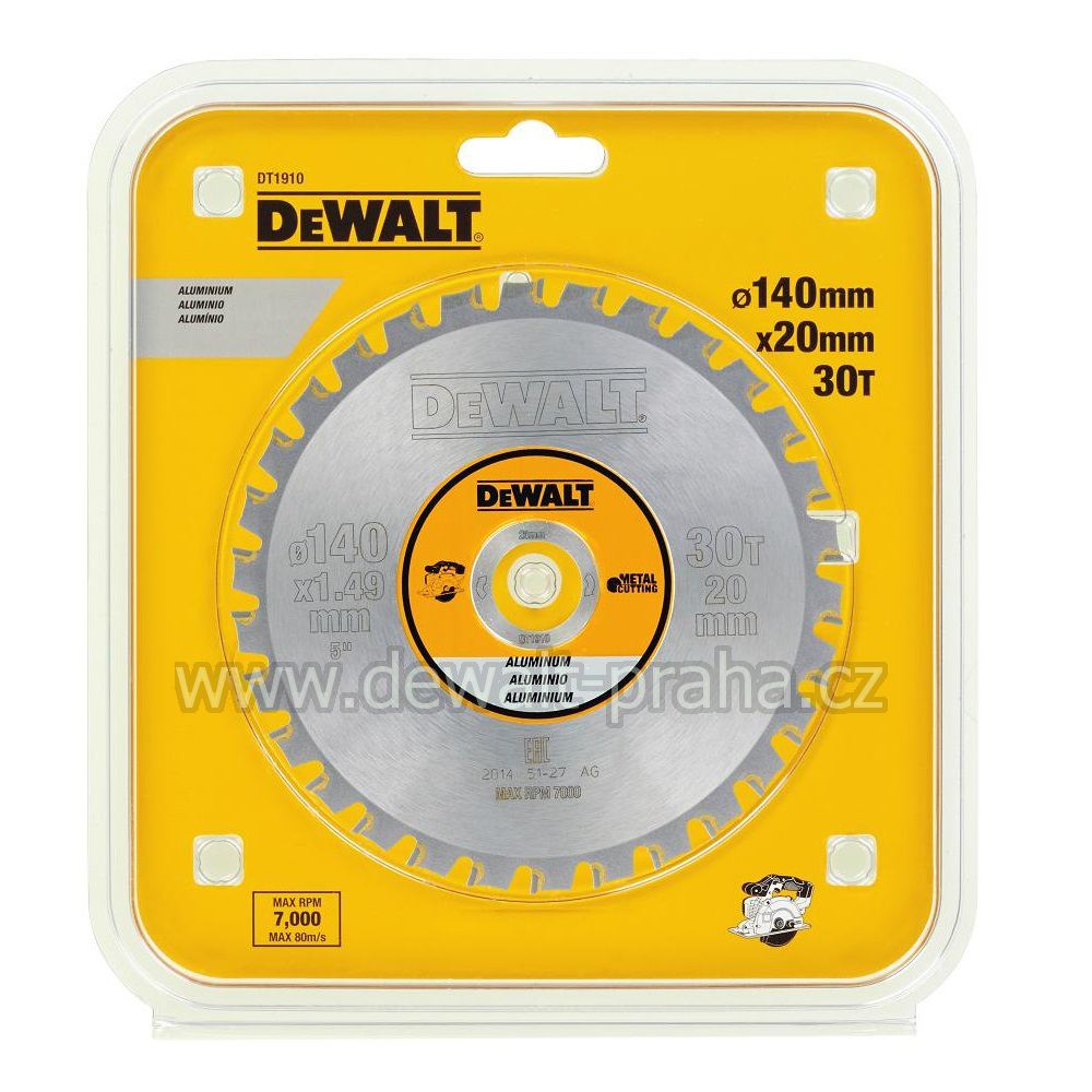DT1910 DeWALT Pilový kotouč 140 x 20 mm, 30 zubů