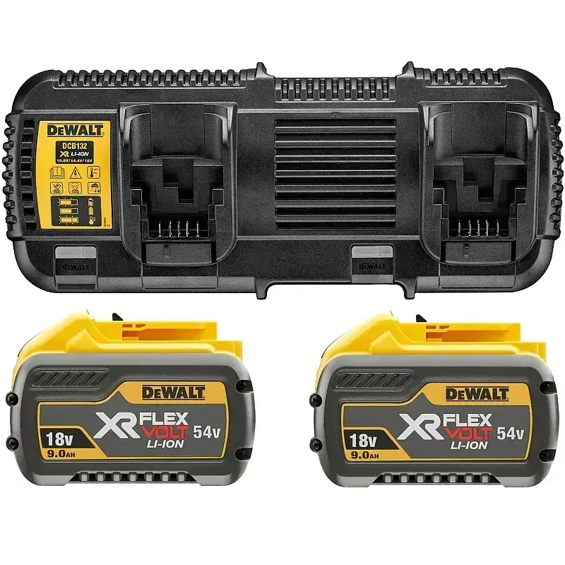 DCB132X2 DeWALT Duální nabíječka s akumulátory 2× 9,0Ah Li-ion FLEXVOLT 18V/54V