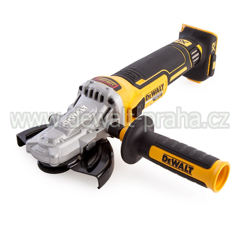 DCG405FN DeWALT Aku bezuhlíková bruska 125mm s plochou převodovkou 18V, samostatný stroj