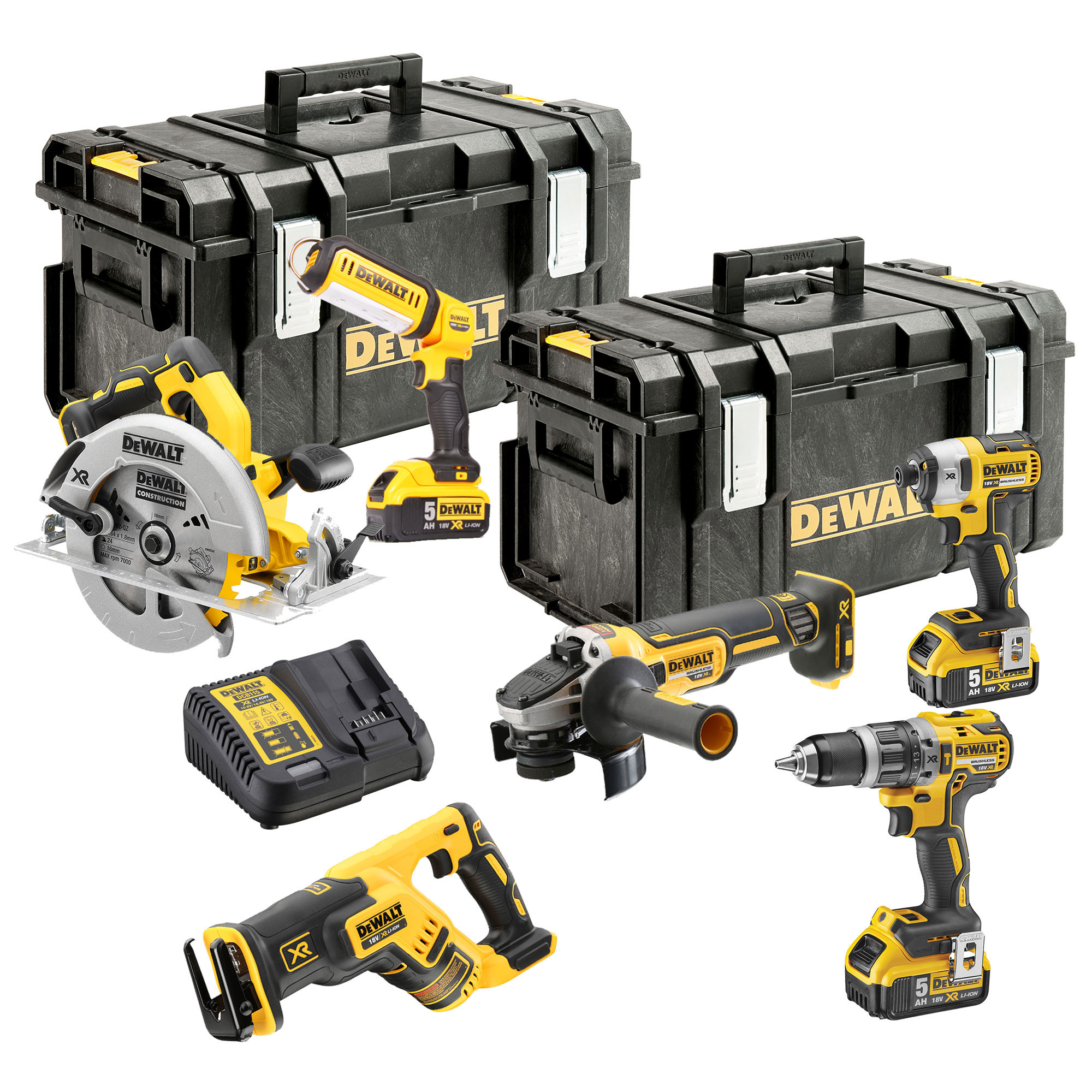 DCK623P3 DeWALT kombinovaná sada nářadí 18V 3x 5,0Ah Li-Ion XR, s kufry Tough