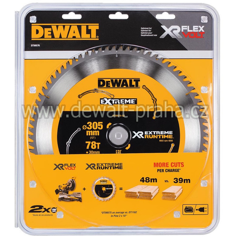 DT99576 DeWALT Pilový kotouč 305 x 30 mm, 78 zubů, XR FLEXVOLT