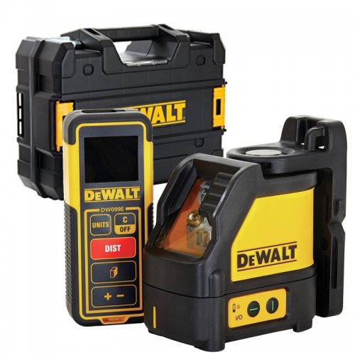 DW0889 DeWALT SET laserový kříž červený + dálkoměr DW099E v kufru TSTAK