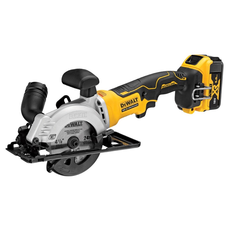 DCS571P2 DeWALT aku kotoučová pila 115 mm, 18 V XR, 2x 5,0Ah, v kufru TSTAK