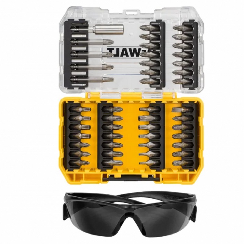 DT70703 47 dílná sada bitů a nástavců a pracovní brýle DeWALT