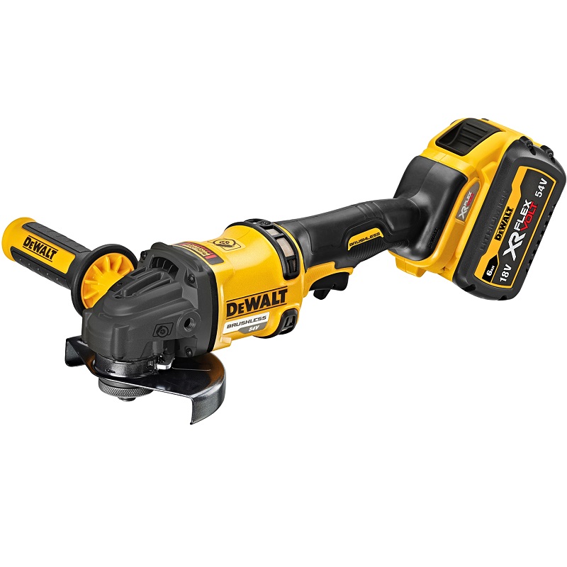 DCG418T2 DeWALT Aku úhlová bruska 125mm XR FLEXVOLT 54V 2x 6.0Ah, v kufru TSTAK