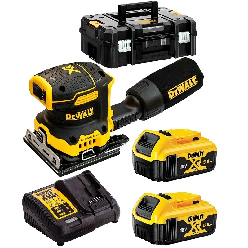 DCW200P2 DeWALT AKU vibrační bruska XR 18V, 2x 5,0 Ah Li-Ion, TSTAK