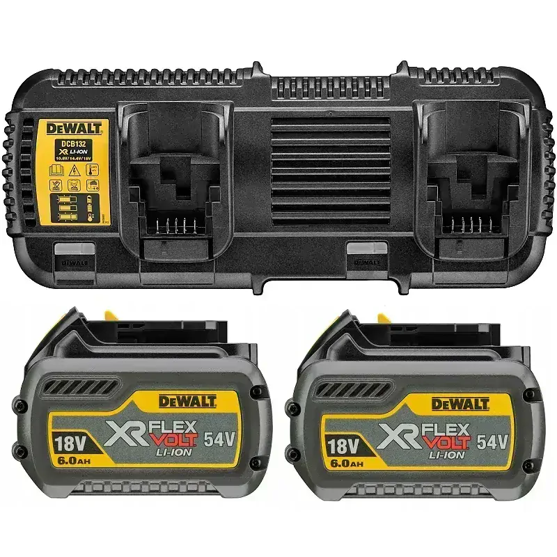 DCB132T2 DeWALT Duální nabíječka s akumulátory 2× 6,0Ah Li-ion FLEXVOLT 18V/54V