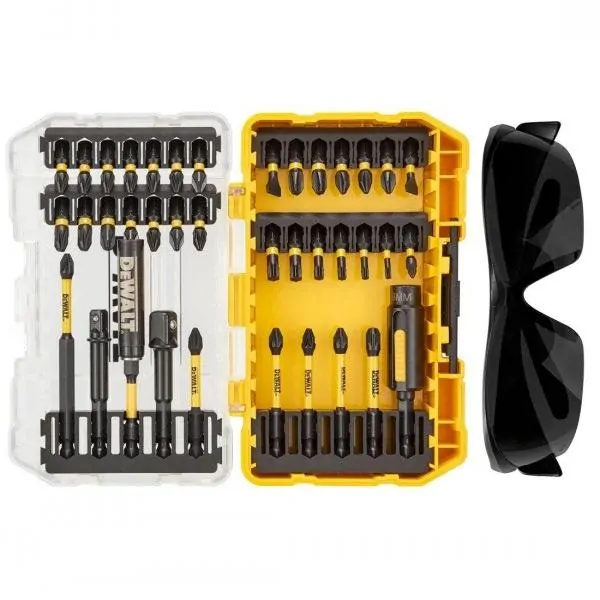 DT70740T DeWALT EXTREME 38 dílná sada torzních bitů a nástavců FLEXTORQ a ochranné brýle