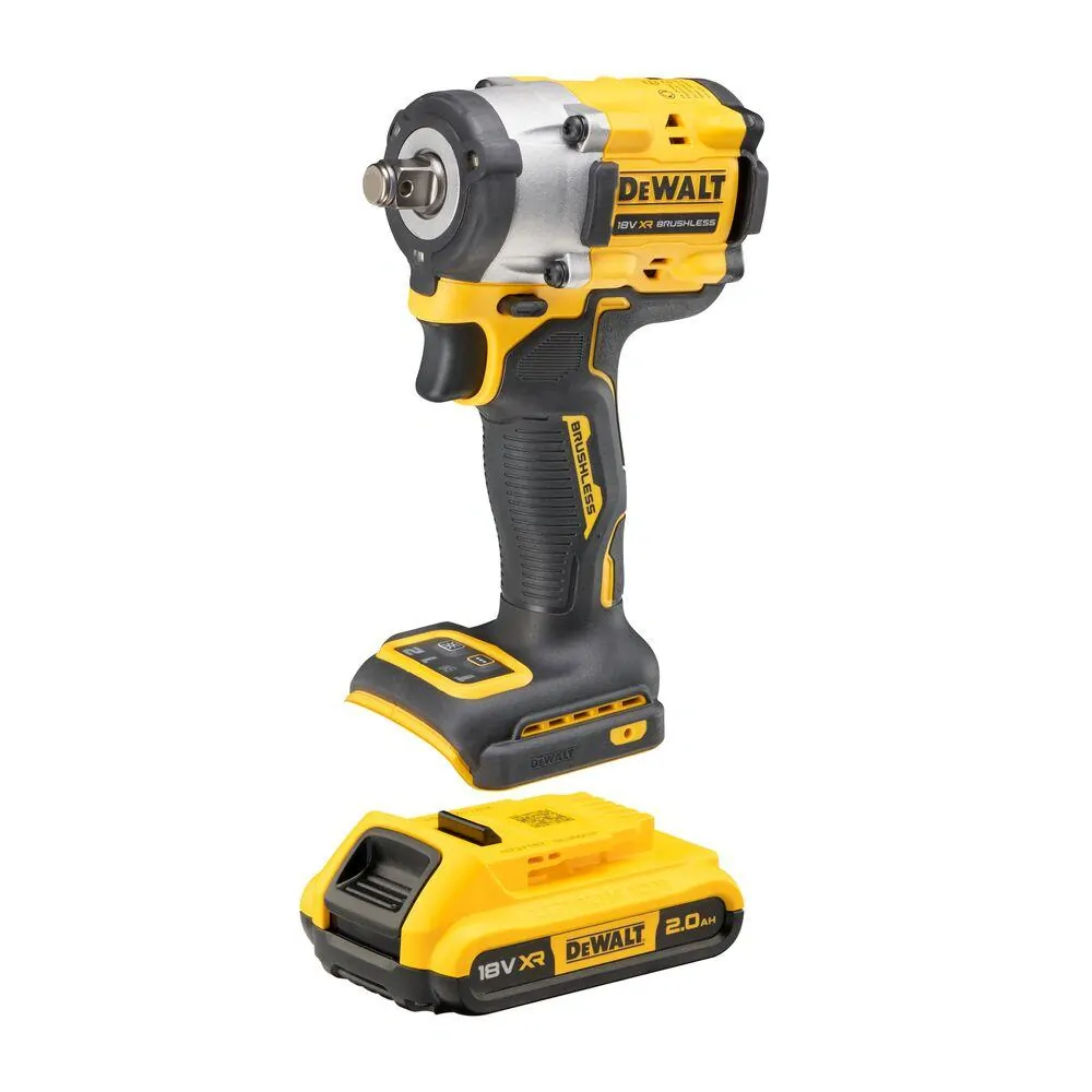 DCF921D2T DeWALT Bezuhlíkový rázový utahovák 1/2", 406Nm, XR 18V, 2x 2,0Ah Li-Ion, TSTAK