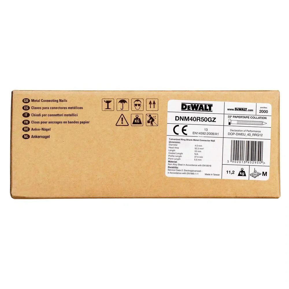 DNM40R50GZ DeWALT Pozinkované hřebíky kroužkované 50 x 4 mm, do DCN693, 2000 ks