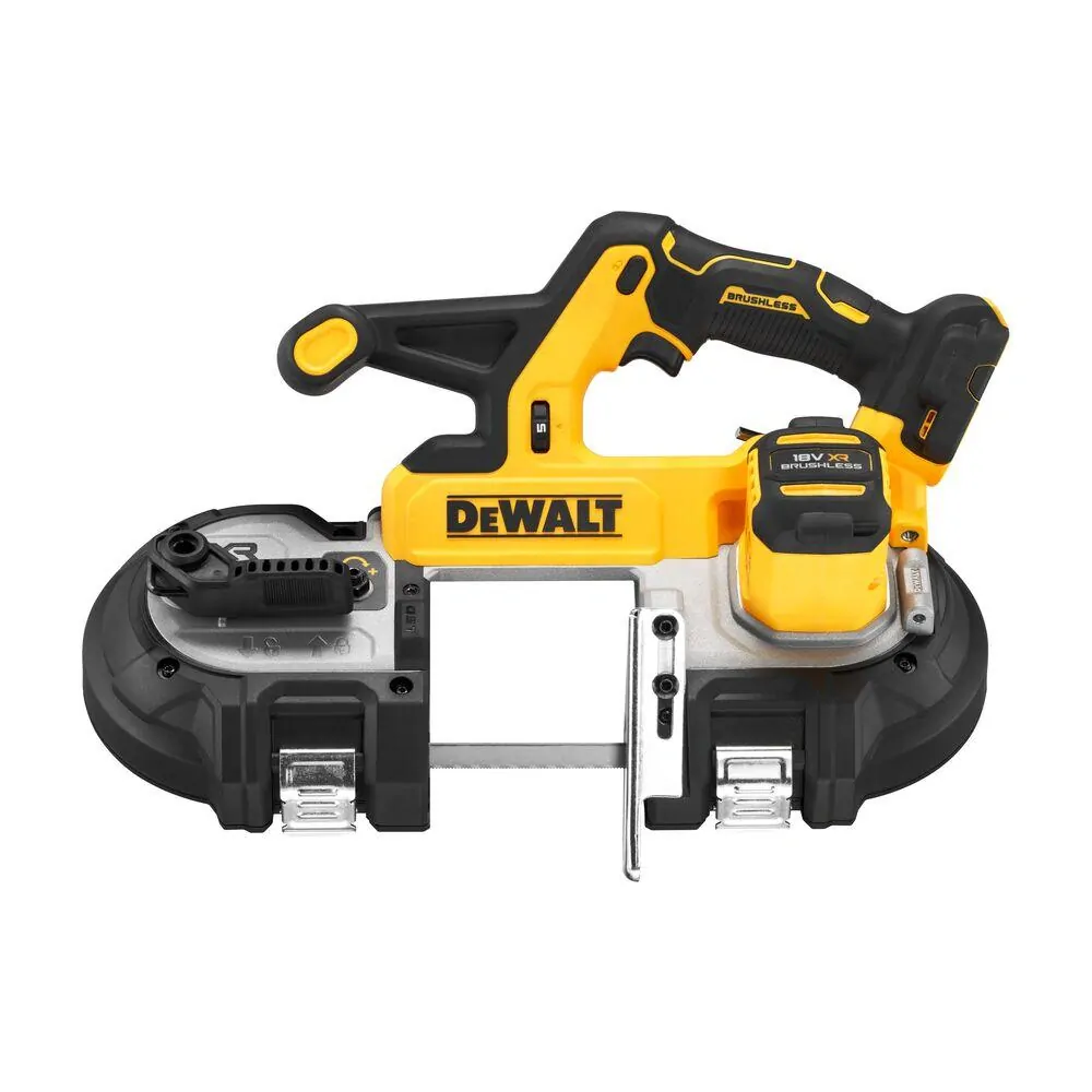 DCS378N DeWALT Pásová pila 18V XR na kov s bezuhlíkovým motorem, samostatný stroj