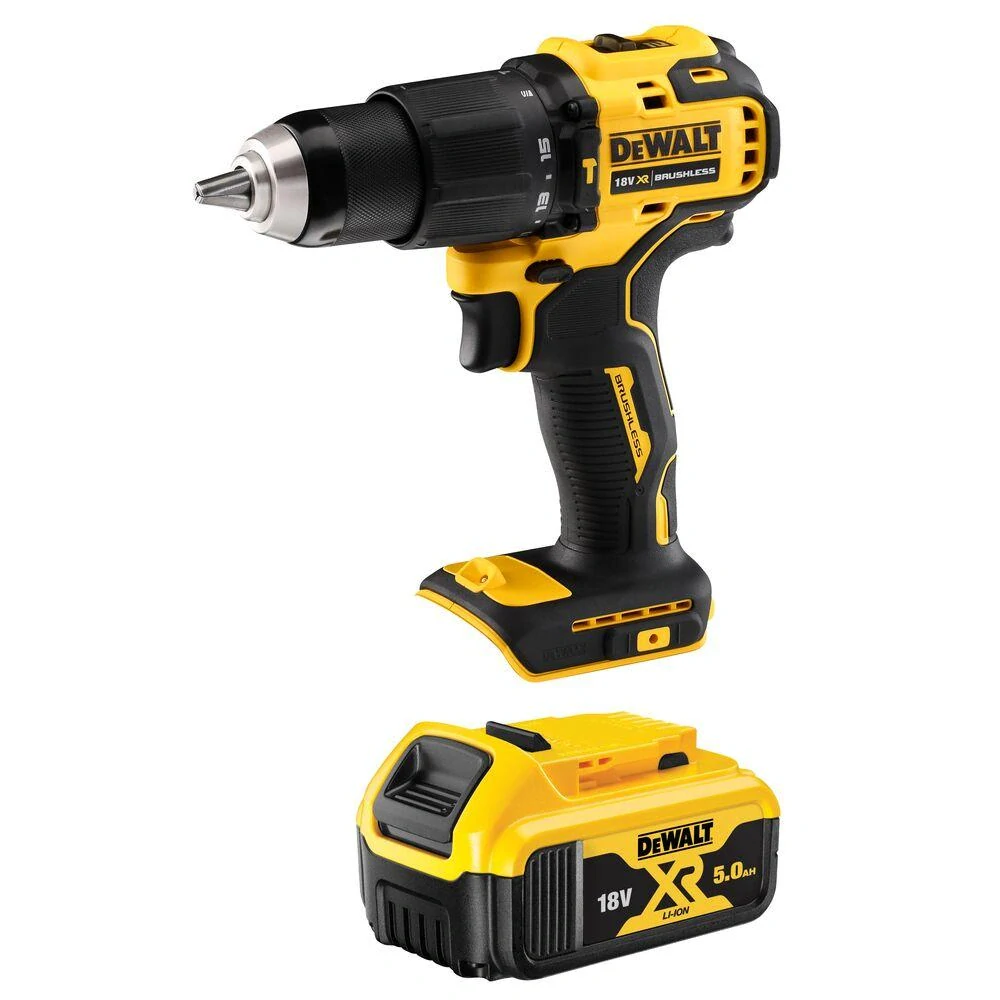 DCD709P2T DeWALT Aku bezuhlíková příklepová vrtačka 18V XR 2x 5,0Ah Li-Ion, TSTAK