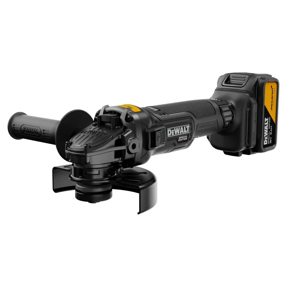 DCG45MP2T-QW DeWALT Aku bezuhlíková úhlová bruska 125 mm 18V XR 2x 5,0Ah McLaren edition