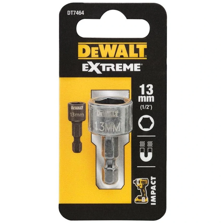 DT7464 DeWALT Magnetická nástrčná hlavice rázová 13 mm