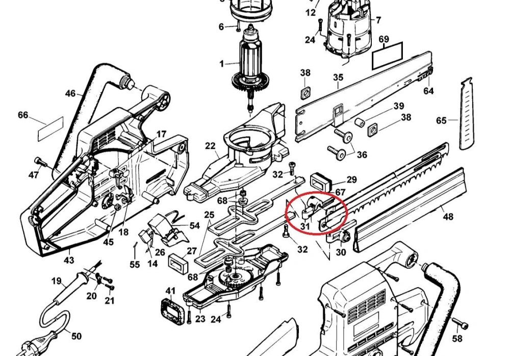 368470-00 DeWALT Originální levá svěrka pilového listu pro pily Alligator