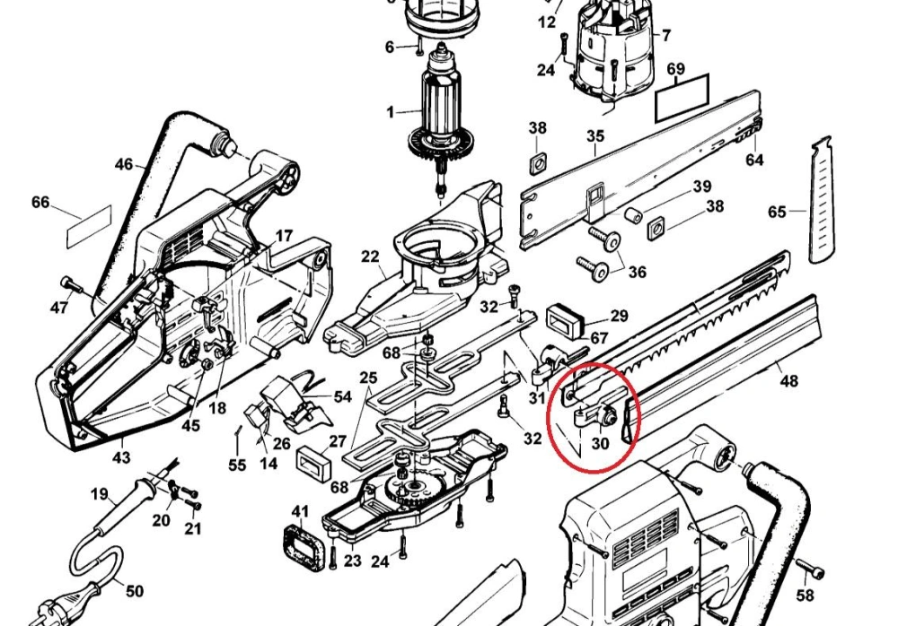 369469-00 DeWALT Originální pravá svěrka pilového listu pro pily Alligator