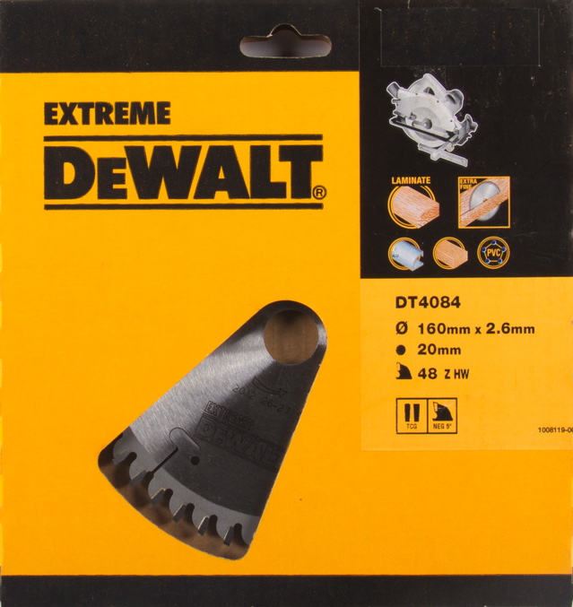 DT4084 DeWALT Pilový kotouč 160 x 20 mm, 48 zubů