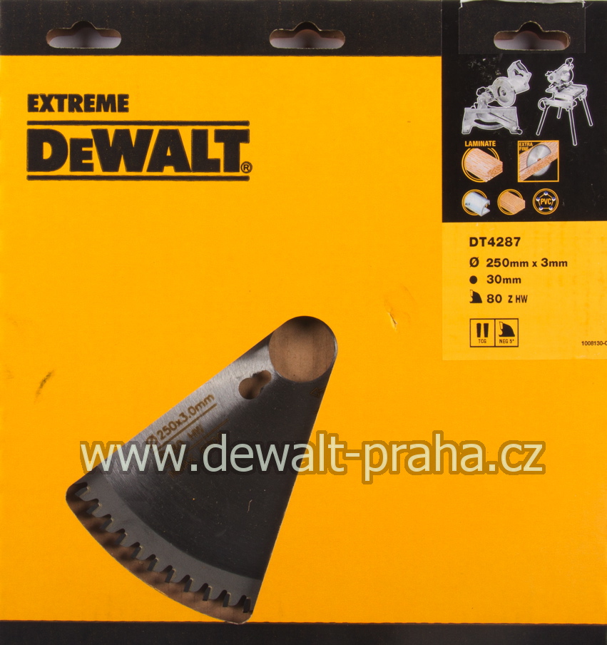 DT4287 DeWALT Pilový kotouč 250x30mm, 80 zubů