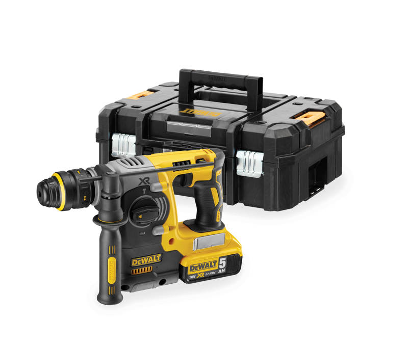 DCH274P2T DeWALT bezuhlíkové kladivo 18 V XR Li-Ion s 3 režimy a výměnným sklíčidlem