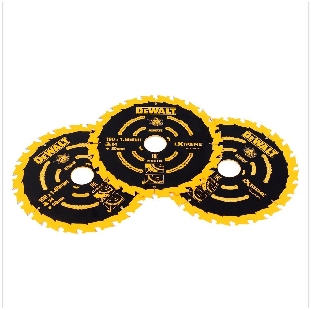 DT10399 DeWALT Sada pilových kotoučů 3ks, 190x30 mm, 24 zubů