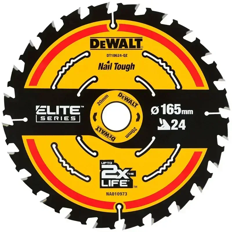 DT10397 DeWALT ELITE 3x Kotouč na dřevo 165 mm x 20mm 24 / 40 zubů (2× DT10624 a 1× DT10640)