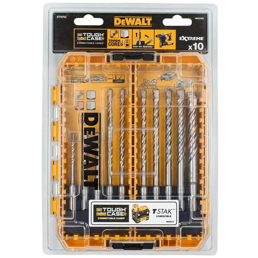 DT70753 DeWALT Sada vrtáků SDS Plus do zdiva 10ks v pouzdře Medium TOUGH CASE