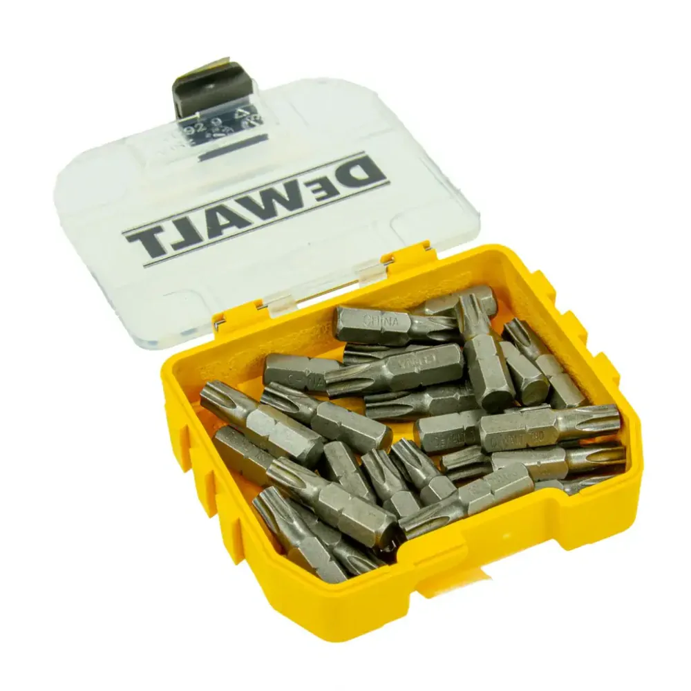 DT7963 DeWALT krabička s bity Torx T30, délka 25 mm, balení 25 ks, v ToughCase krabičce