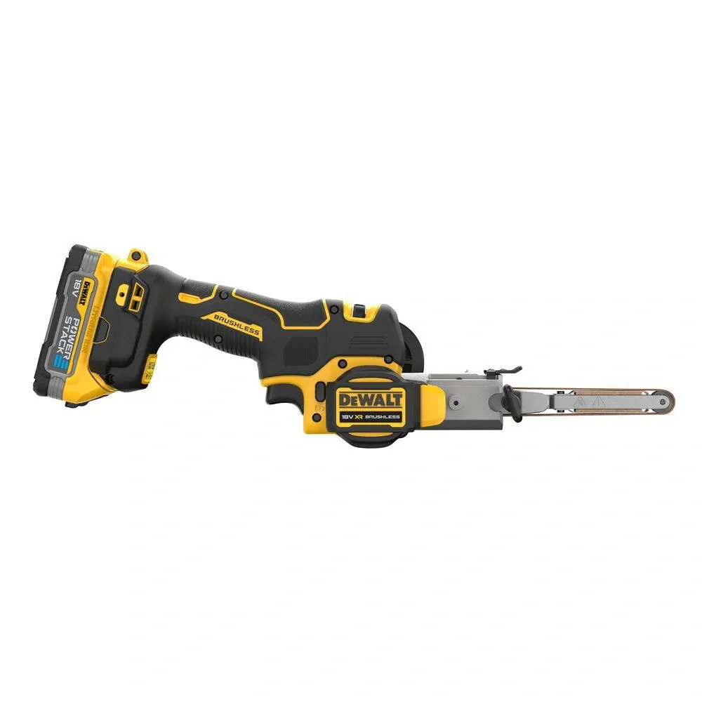DCM200E2T DeWALT Aku pásový pilník 18V XR bezuhlíkový, 2x 1,7Ah POWERSTACK, TSTAK