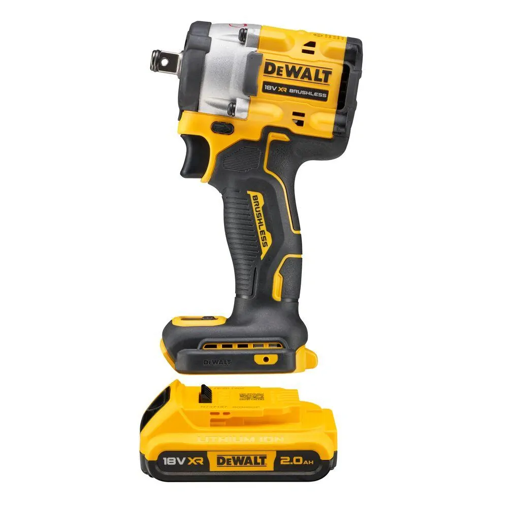 DCF921D2T DeWALT Bezuhlíkový rázový utahovák 1/2", 406Nm, XR 18V, 2x 2,0Ah Li-Ion, TSTAK
