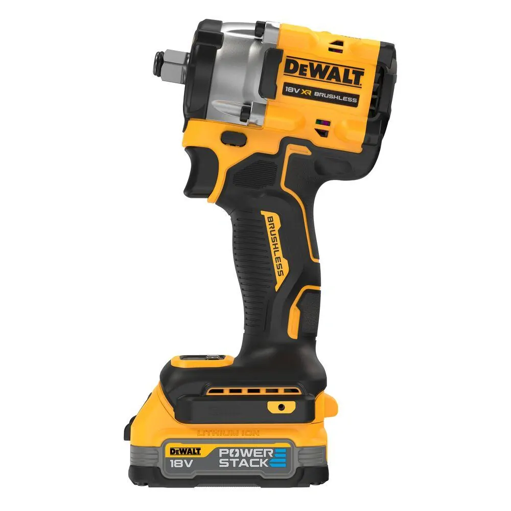 DCF921E2T DeWALT Bezuhlíkový rázový utahovák 1/2", 406Nm, XR 18V, 2x 1,7Ah POWERSTACK, TSTAK