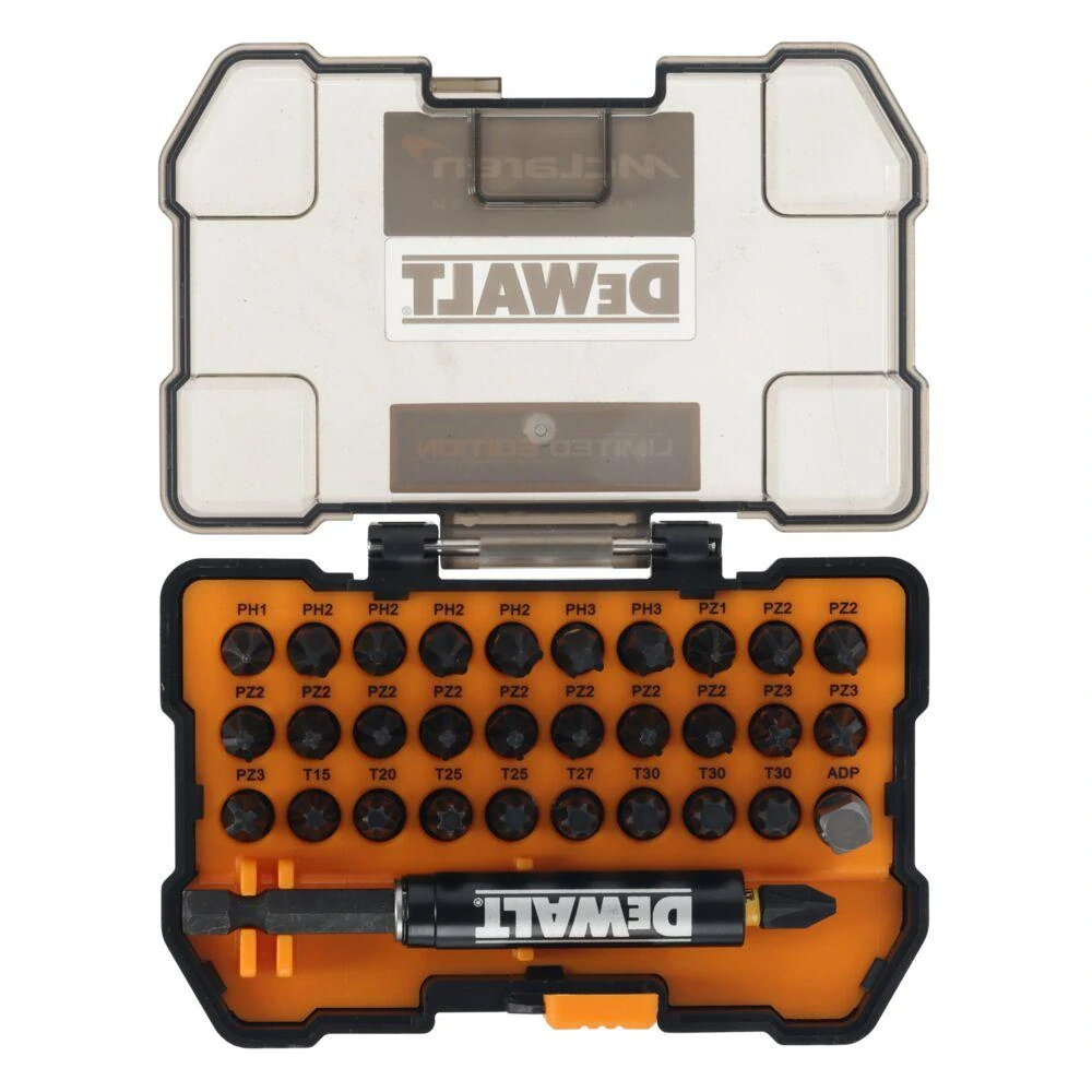 DT70900T DeWALT FLEXTORQ Limitovaná 32-dílná sada bitů/ šroubovacích nástavců McLaren