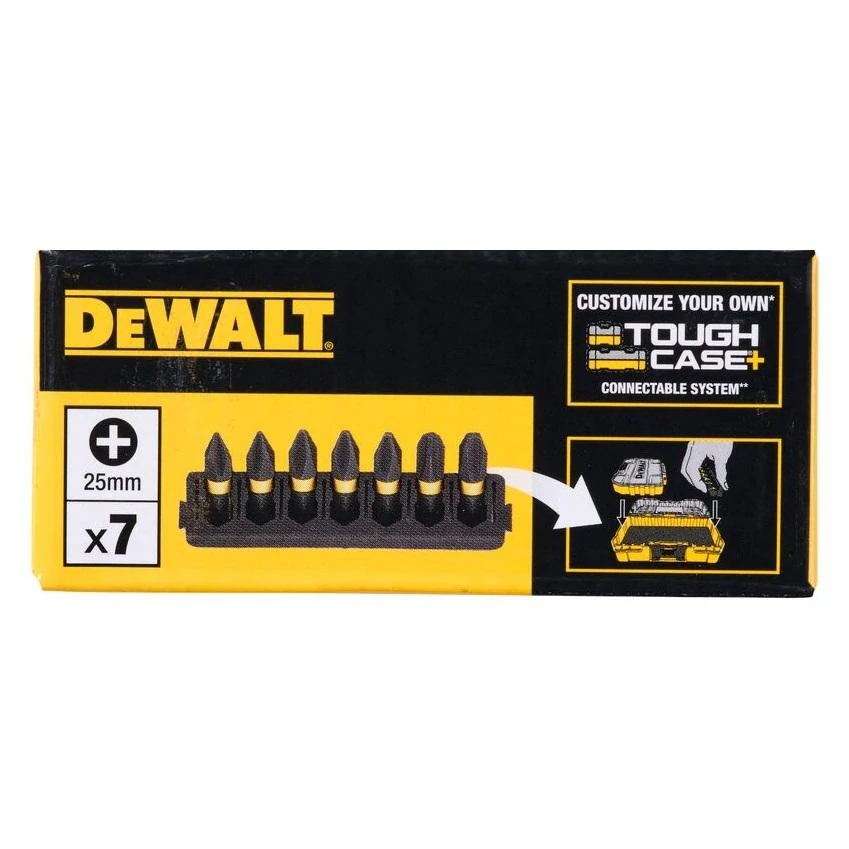 DT70808 DeWALT sada torzních bitů Phillips PH 25mm FLEXTORQ, 7ks v liště do ToughCase