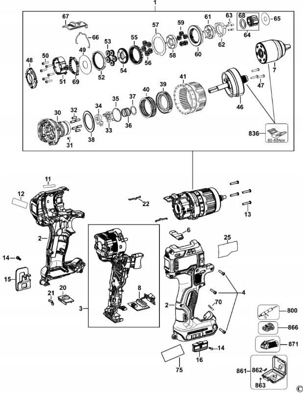 N397466 DeWALT náhradní přepínač rychlostí pro DCD791, DCD792, DCD796, DCD797